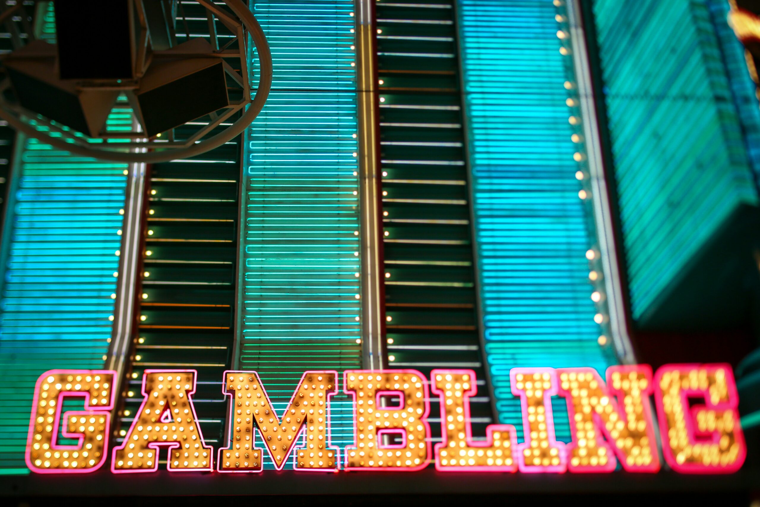 Gambling Leuchtschrift an einem Casino